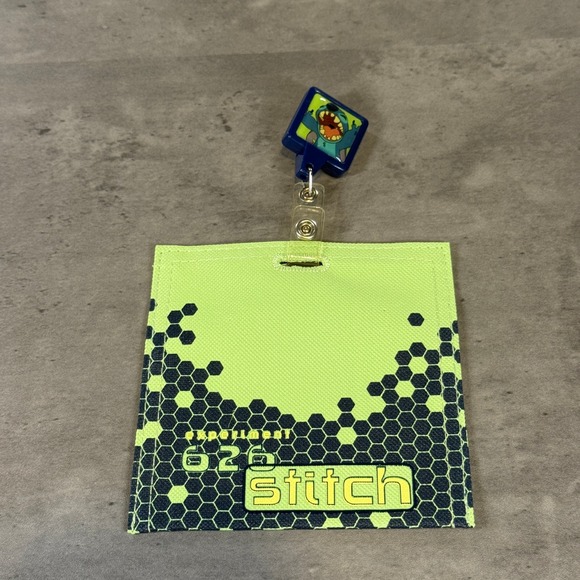 Disney Accessories - Vintage Disney Lilo Stitch Experiment 626 Retractable ID Badge Holder Lime Green